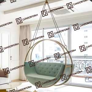 Double Ring 2 Seater Gold Swing