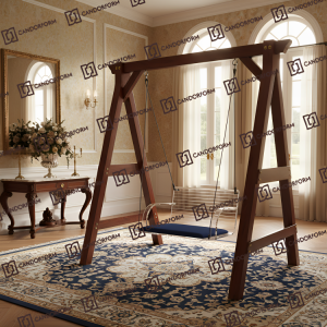 Single Seating Acrylic Swing With Seat Cushion