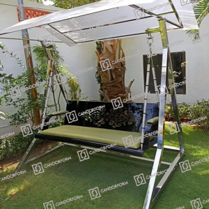 Modern Outdoor Canopy Swing Sofa with Stainless Steel Frame