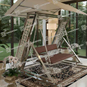 Modern Indoor Canopy Swing Sofa with Stainless Steel Frame