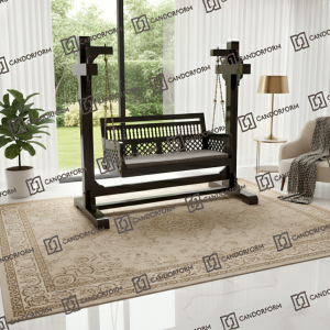 Modern Indoor Metal Frame Swing Sofa with Cushioned Seat
