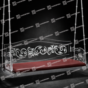 Elegant Transparent Acrylic Swing with Floral Engraving