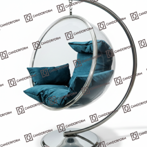 Transparent Acrylic Hanging Bubble Swing Chair with Cushioned Seating