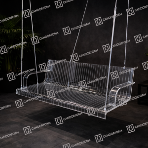 Transparent Acrylic Striped Bench Sofa