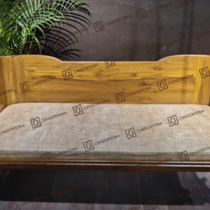 Minimalist Solid Wooden Sofa with Cushioned Seat