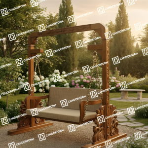 Traditional Hand-Carved Wooden Jhoola Swing