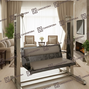 Modern Indoor Metal Frame Swing Sofa with Cushioned Seating