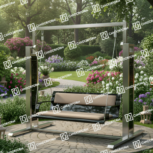 Modern Outdoor A-Frame Swing Sofa with Cushioned Seating